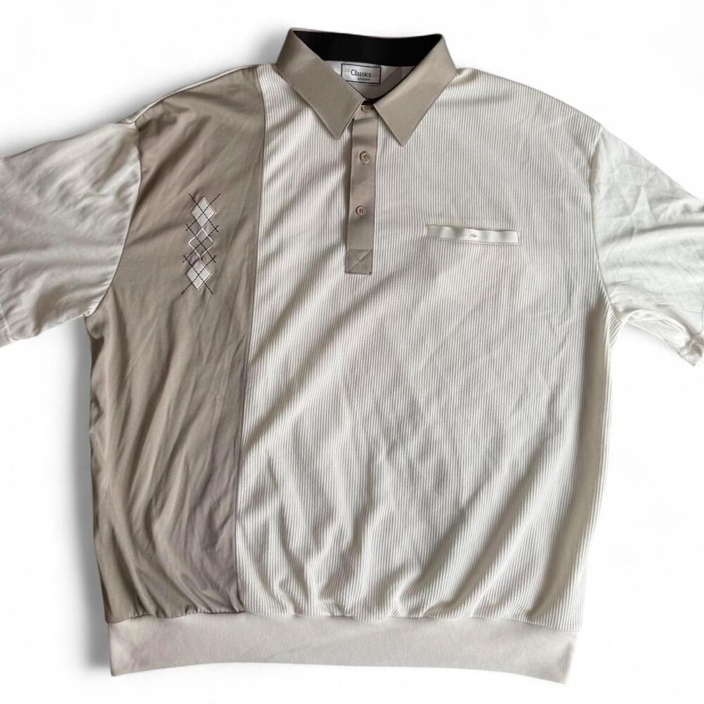 Classics by Palmland Banded Bottom Polo Shirt Vtg XXL